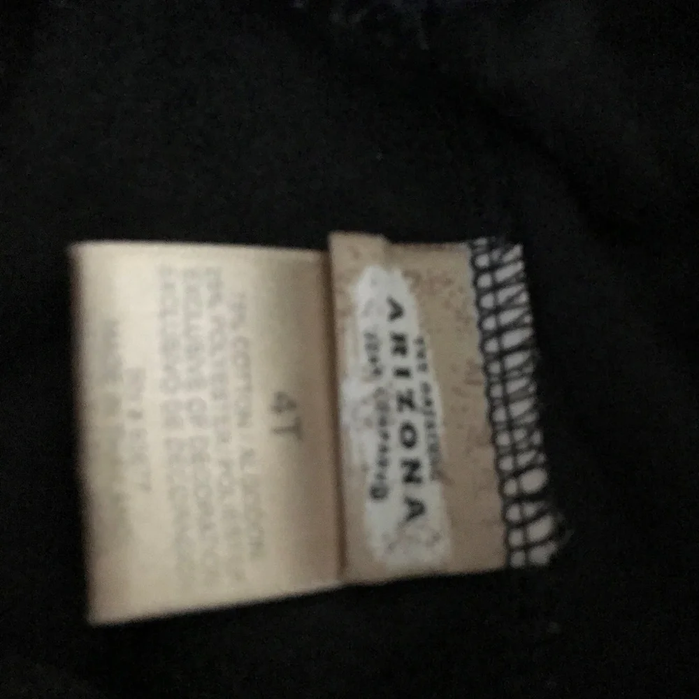 Arizona black velour elastic waist pants 4T